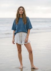 Marley Ruffle Hem Washed Shorts - Westly