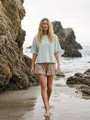 Marley Ruffle Hem Washed Shorts - Westly