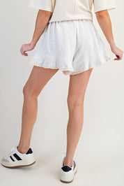 Marley Ruffle Hem Washed Shorts - Westly