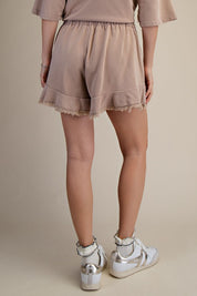 Marley Ruffle Hem Washed Shorts - Westly