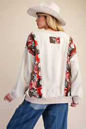 Marlow Mixed Print Washed Terry Pullover - Westly