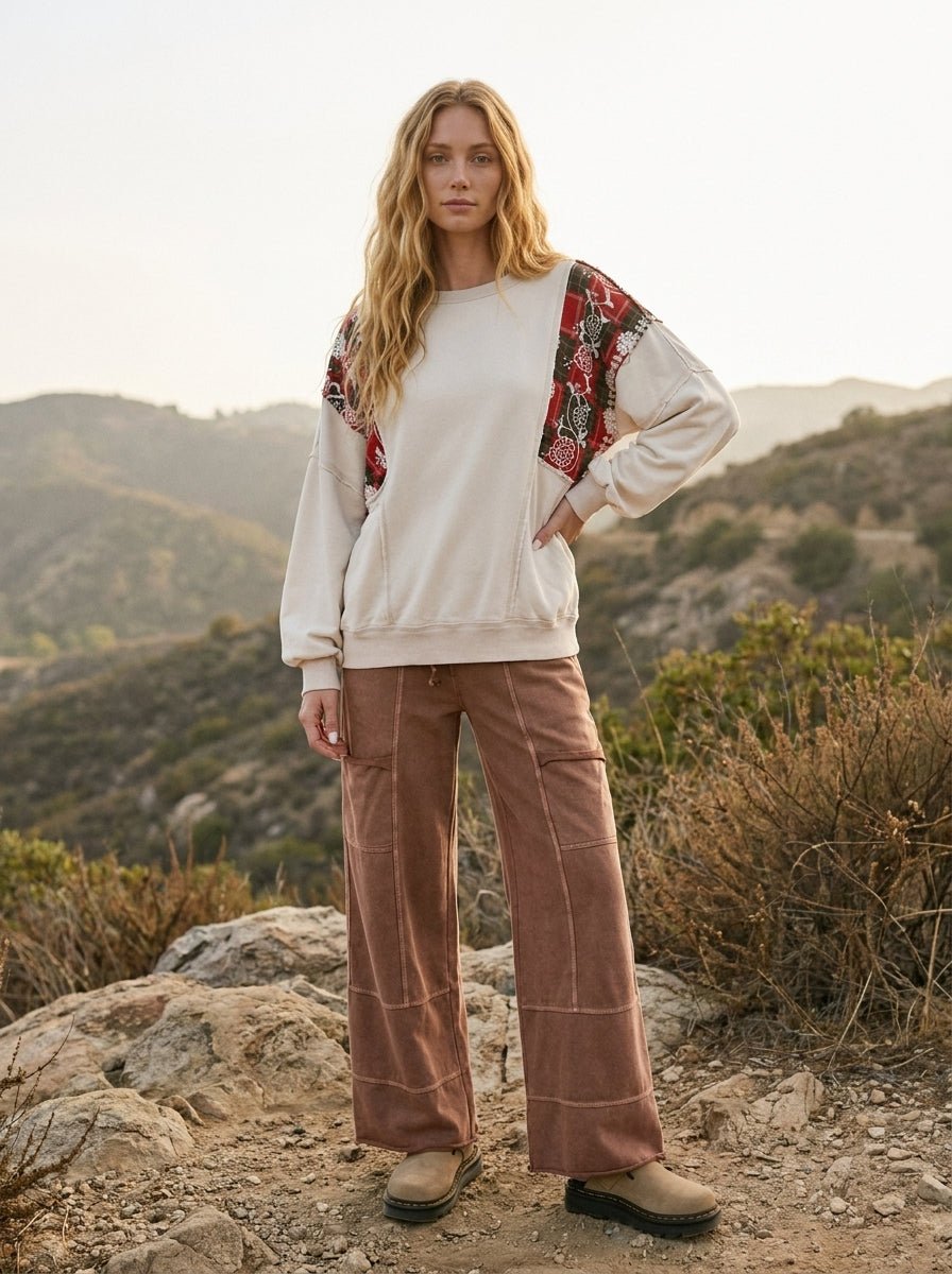 Marlow Mixed Print Washed Terry Pullover - Westly