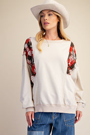 Marlow Mixed Print Washed Terry Pullover - Westly