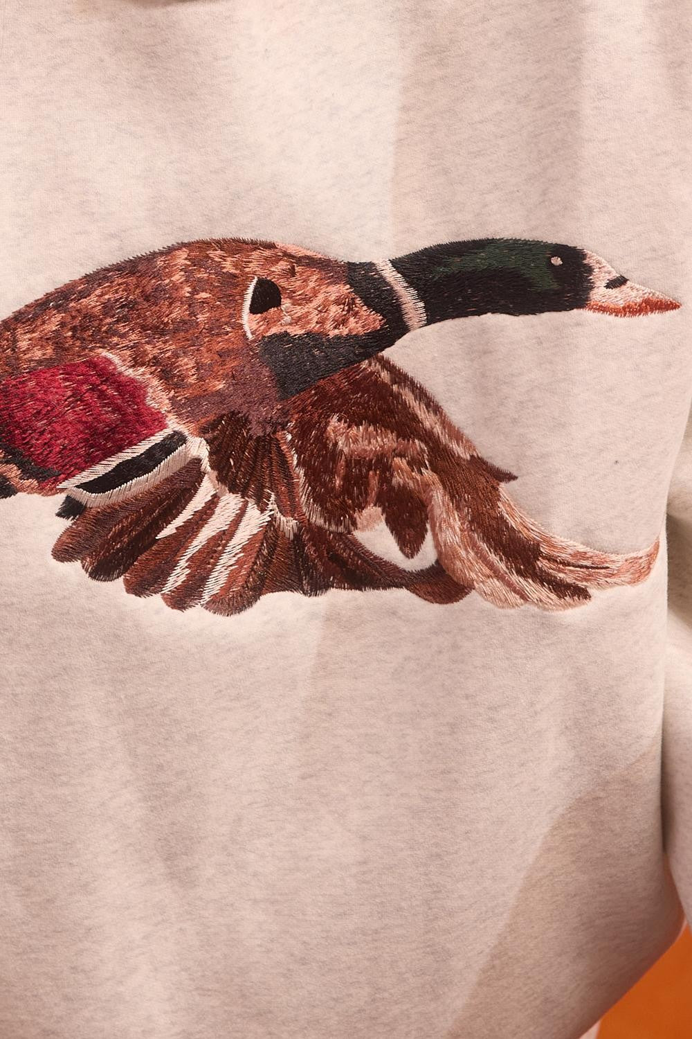 Marsh Flight Embroidered Mallard Sweatshirt in Ash Grey - product photo 8