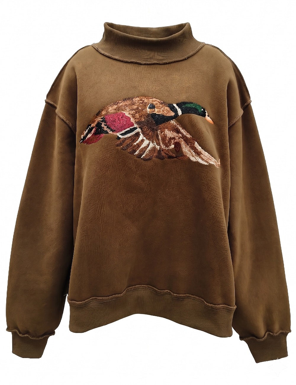Marsh Flight Embroidered Mallard Sweatshirt in Brown - product photo 1
