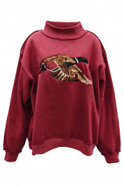 Marsh Flight Embroidered Mallard Sweatshirt in Burgundy - product photo 1