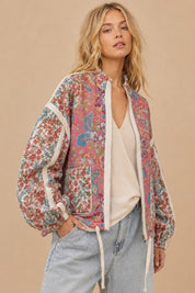 Mason Garden Floral Quilted Zip-Up Jacket - Westly