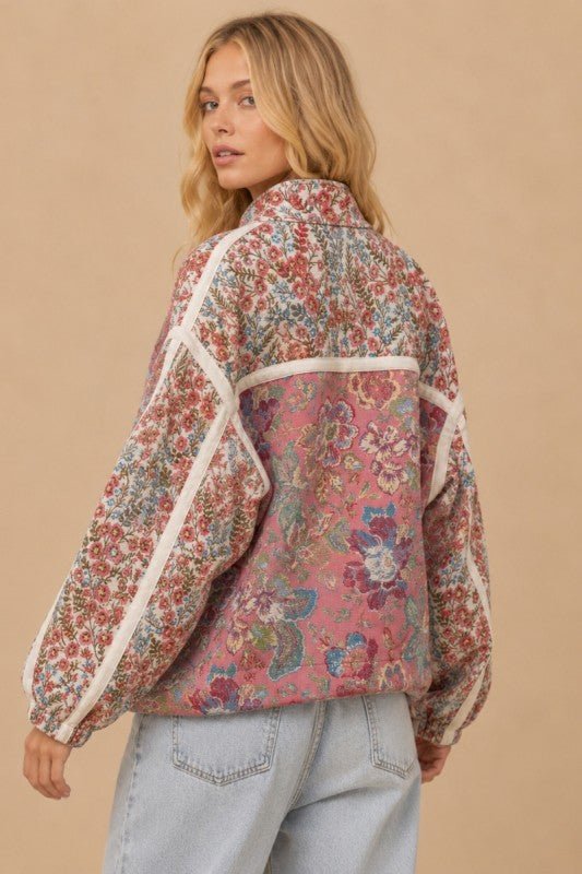 Mason Garden Floral Quilted Zip-Up Jacket - Westly