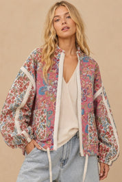 Mason Garden Floral Quilted Zip-Up Jacket - Westly