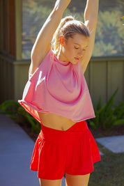 Match Day Crossover Flared Active Shorts in True Red, photo 1