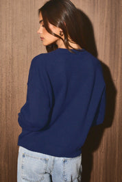 Maude Headscarf Cat Knit Sweater in Navy — product photo 02