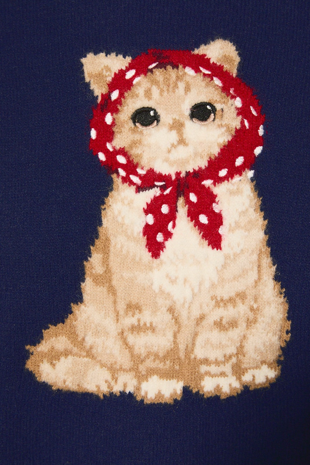 Maude Headscarf Cat Knit Sweater in Navy — product photo 04