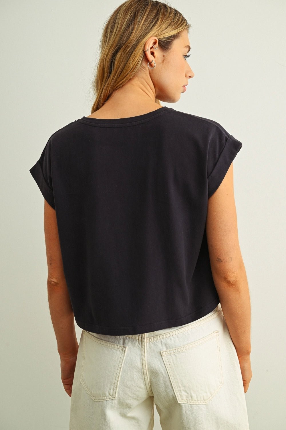Mauve USA Patchwork Cropped Tee - Westly