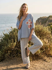 Meadow Floral Print Seam Detail Barrel Pants - Westly