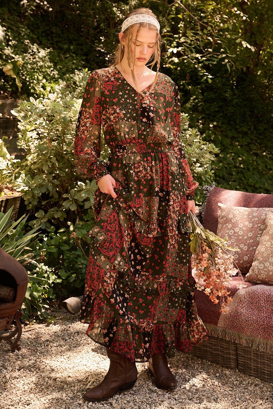 Meadowbook Floral Tiered Maxi Dress - Westly
