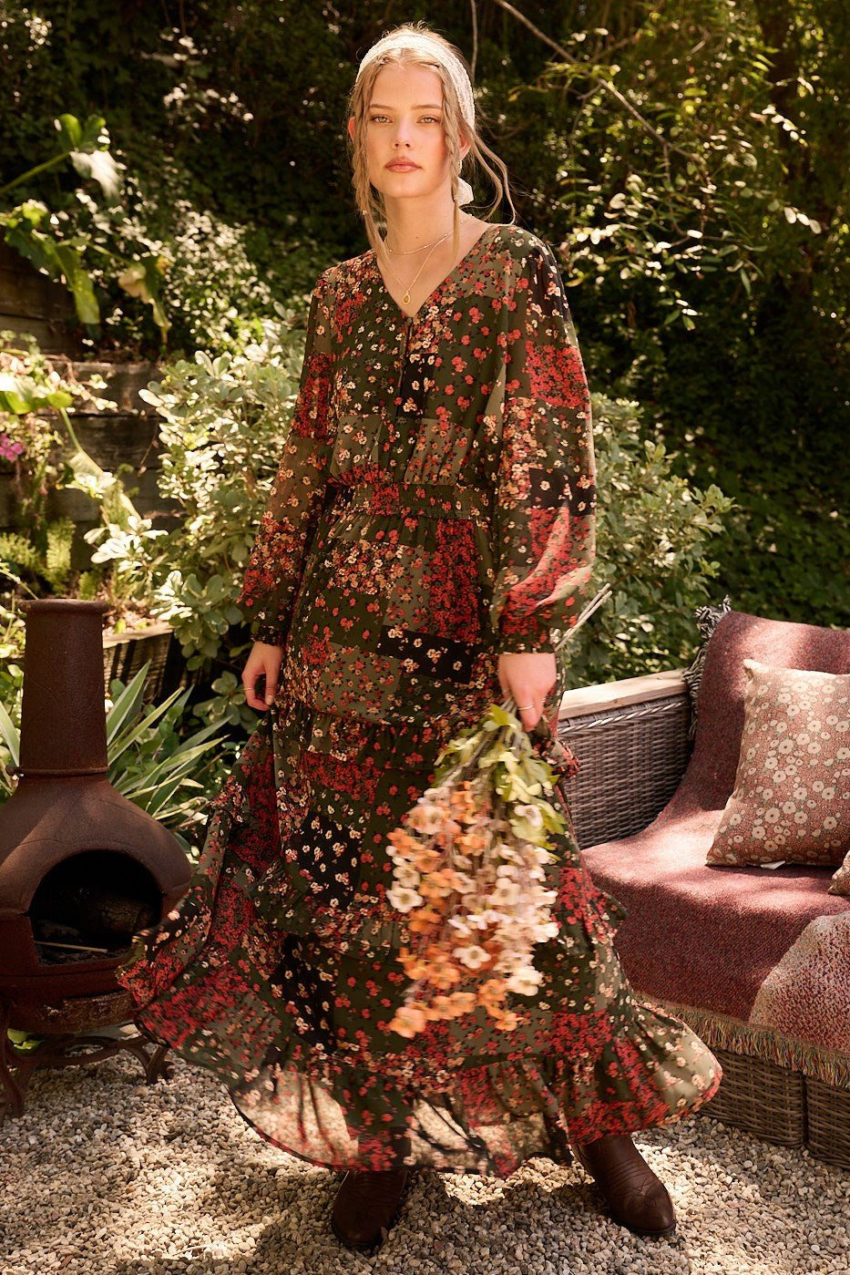 Meadowbook Floral Tiered Maxi Dress - Westly