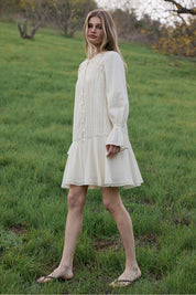 Meadowlight Lace Pintuck Tiered Tunic Dress - Westly