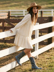 Meadowlight Lace Pintuck Tiered Tunic Dress - Westly