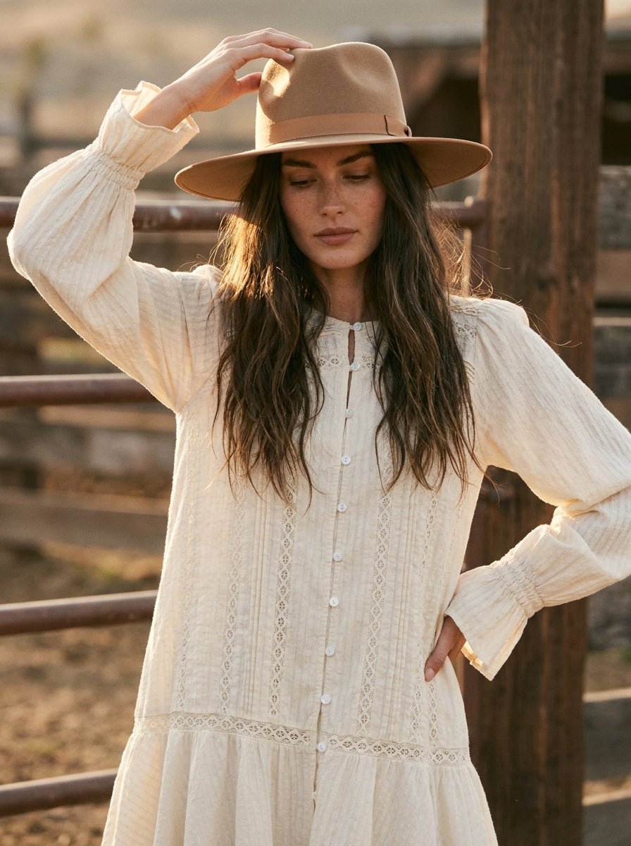 Meadowlight Lace Pintuck Tiered Tunic Dress - Westly