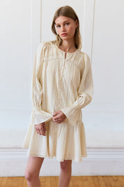 Meadowlight Lace Pintuck Tiered Tunic Dress - Westly