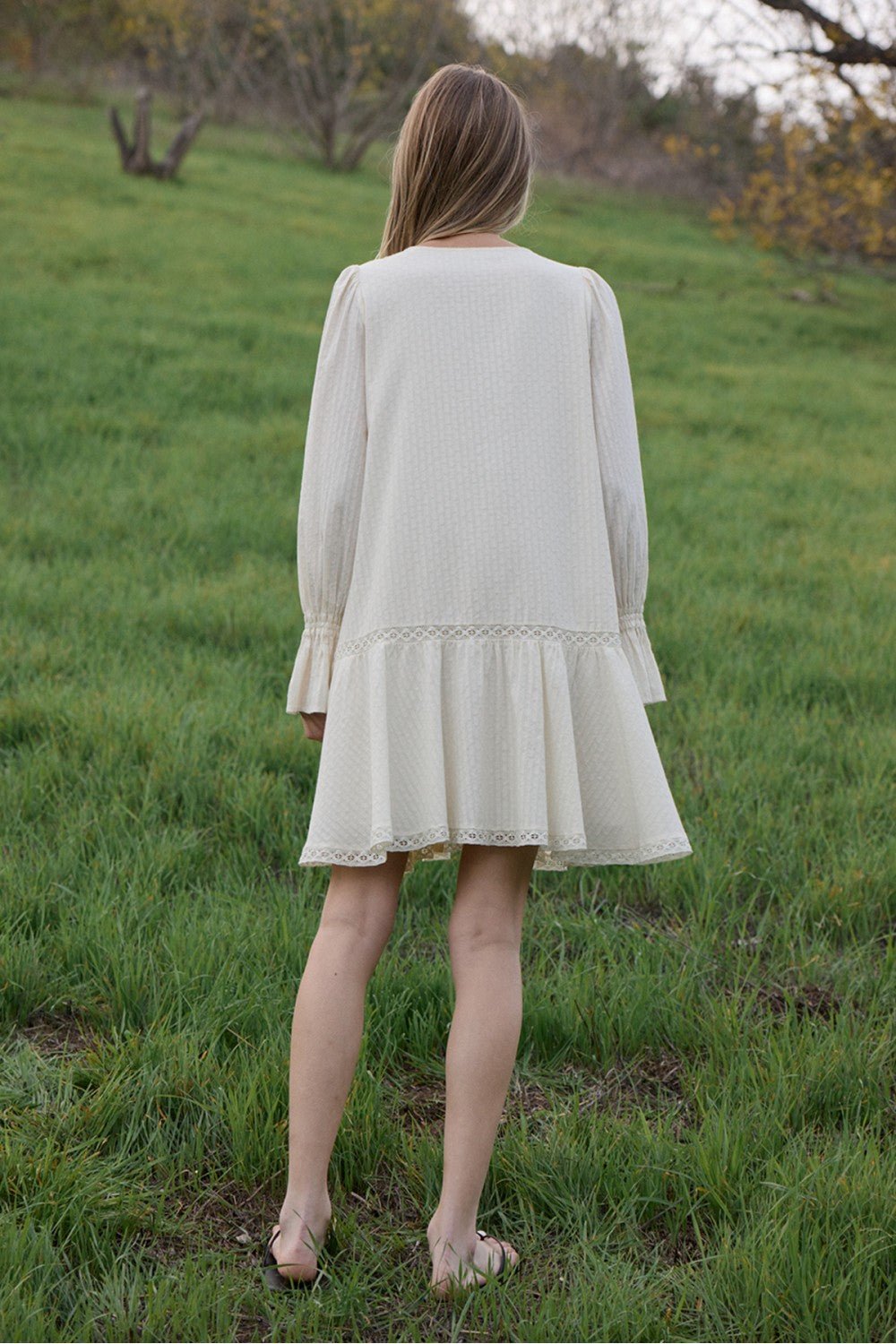 Meadowlight Lace Pintuck Tiered Tunic Dress - Westly