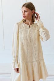Meadowlight Lace Pintuck Tiered Tunic Dress - Westly