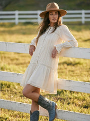 Meadowlight Lace Pintuck Tiered Tunic Dress - Westly