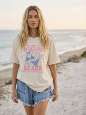 Meet Me At The Beach Postcard Graphic Tee - Westly