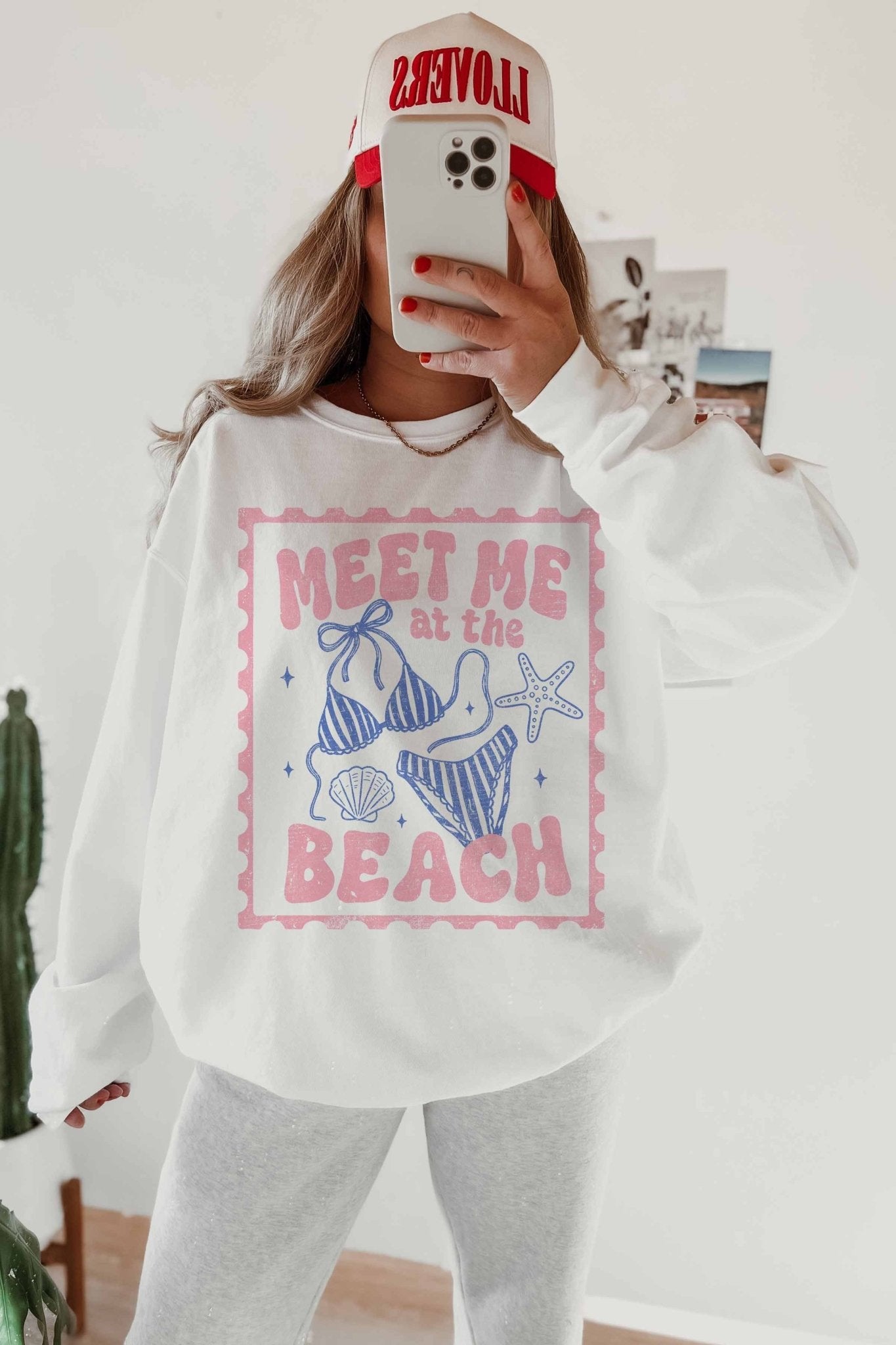 Meet Me At The Beach Postcard Sweatshirt - Westly