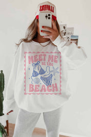 Meet Me At The Beach Postcard Sweatshirt - Westly