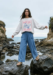 Meet Me At The Beach Postcard Sweatshirt - Westly