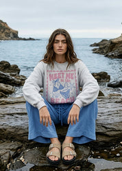 Meet Me At The Beach Postcard Sweatshirt - Westly