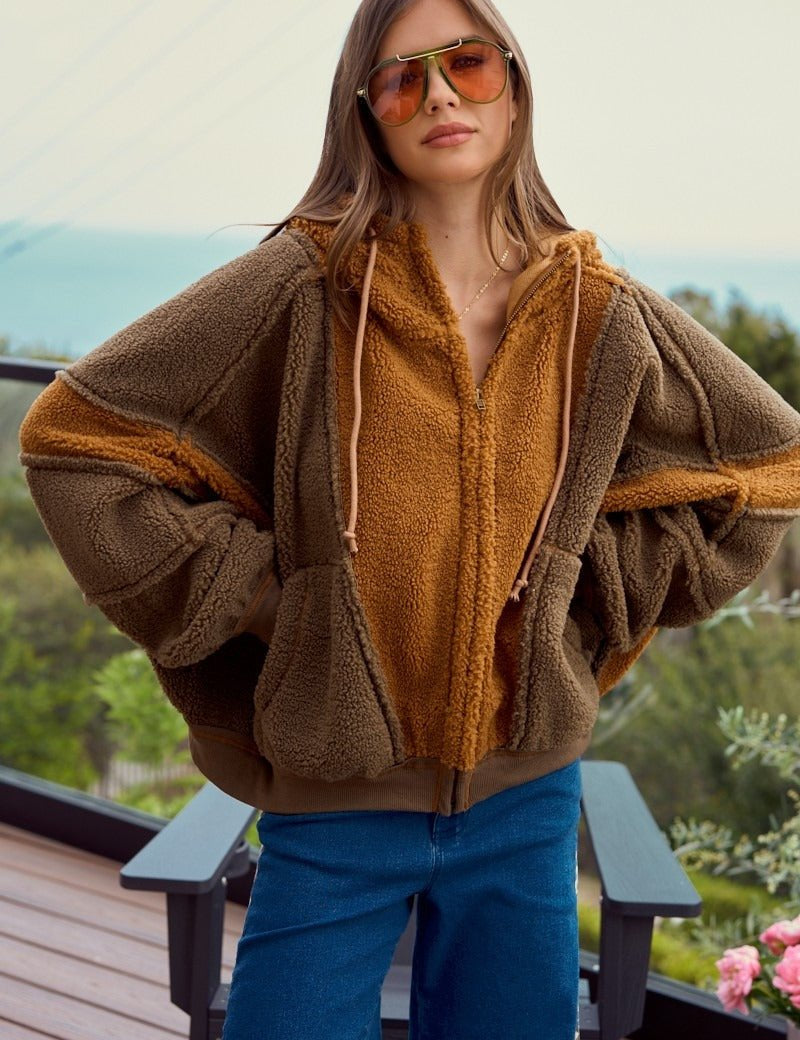 Mendocino Colorblock Zip-Up Sherpa - Westly