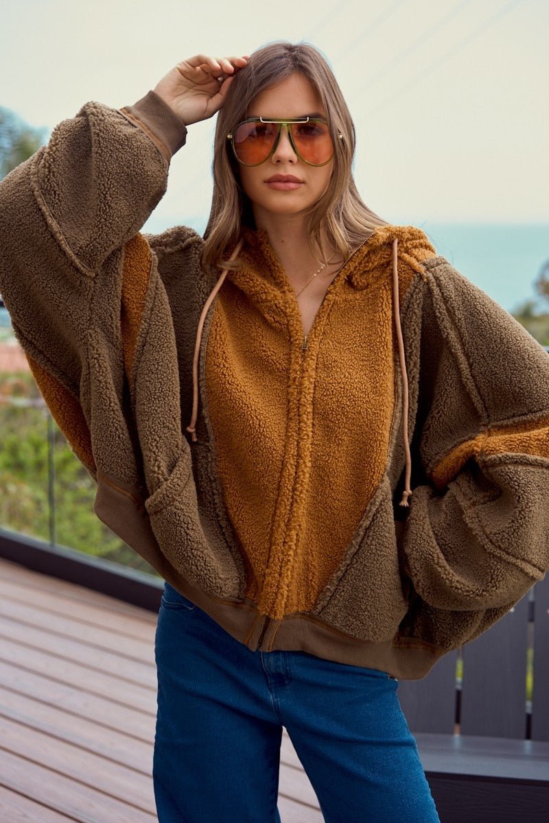 Mendocino Colorblock Zip-Up Sherpa - Westly