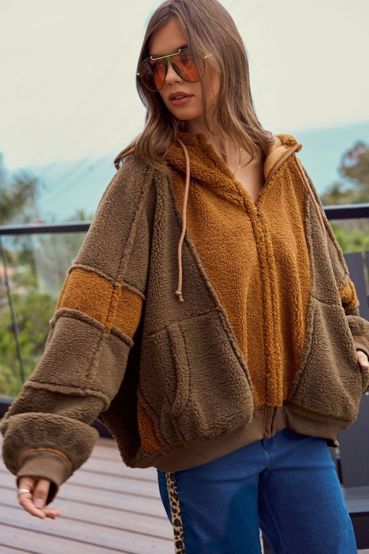 Mendocino Colorblock Zip-Up Sherpa - Westly