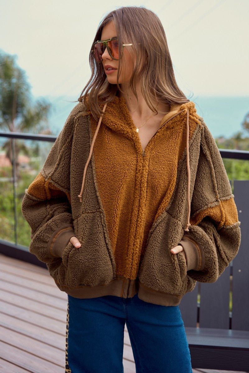 Mendocino Colorblock Zip-Up Sherpa - Westly