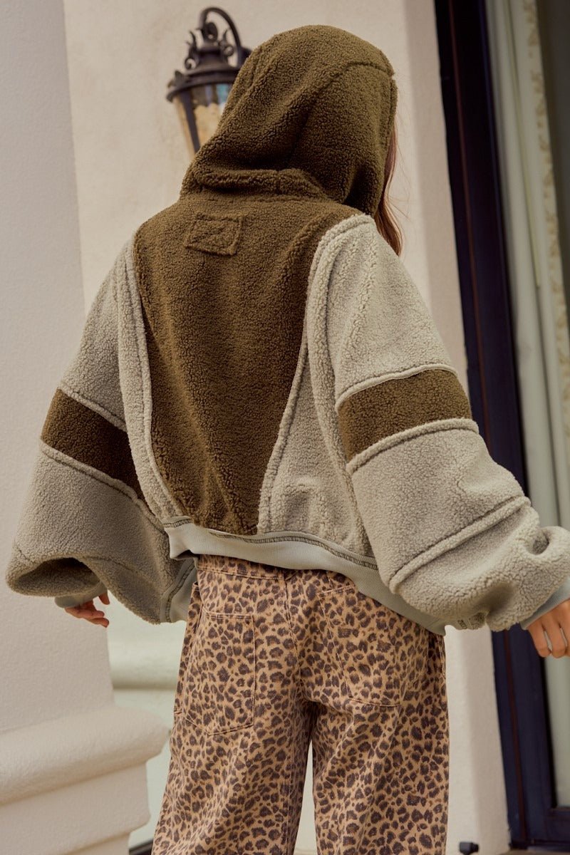 Mendocino Colorblock Zip-Up Sherpa - Westly
