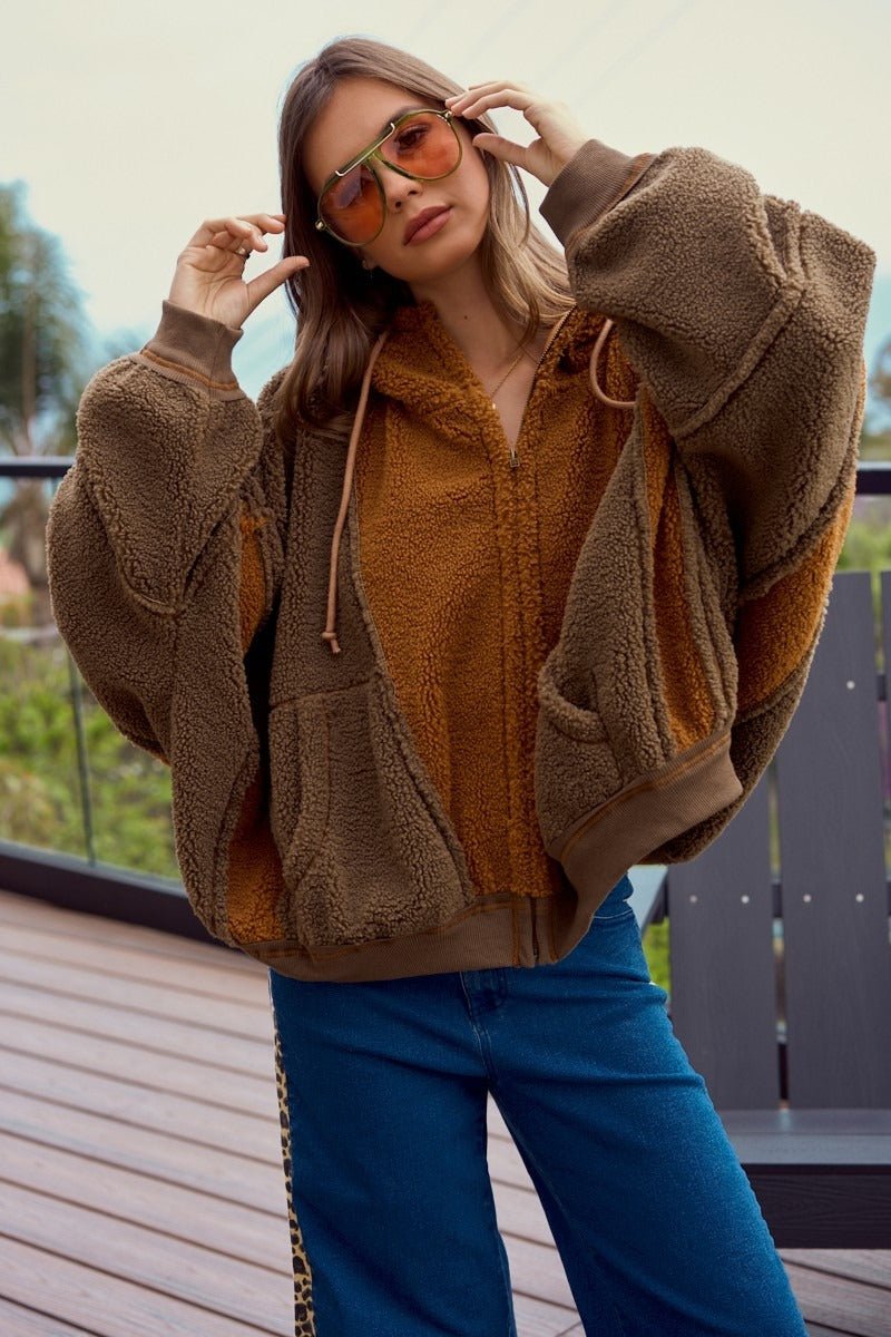 Mendocino Colorblock Zip-Up Sherpa - Westly