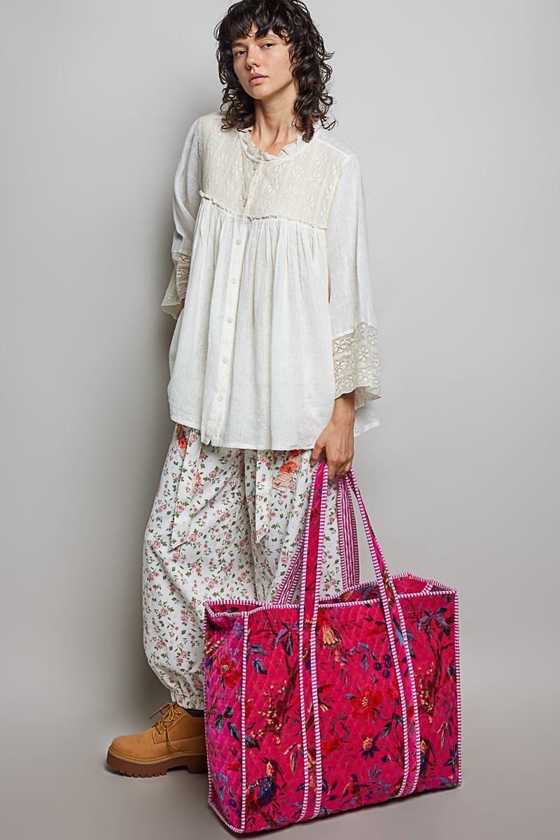 Mercantile Quilted Velvet Tote - Westly
