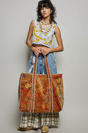 Mercantile Quilted Velvet Tote - Westly