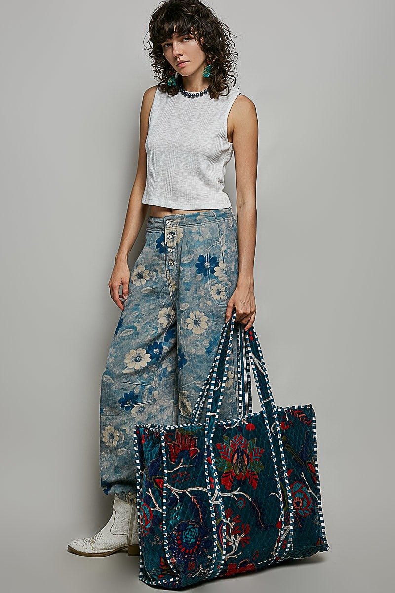 Mercantile Quilted Velvet Tote - Westly