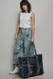 Mercantile Quilted Velvet Tote - Westly