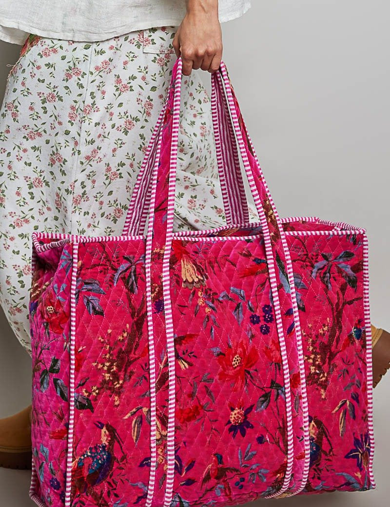 Mercantile Quilted Velvet Tote - Westly