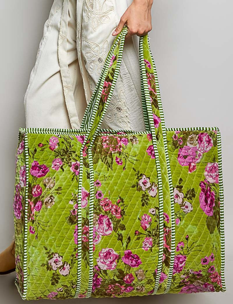 Mercantile Quilted Velvet Tote - Westly
