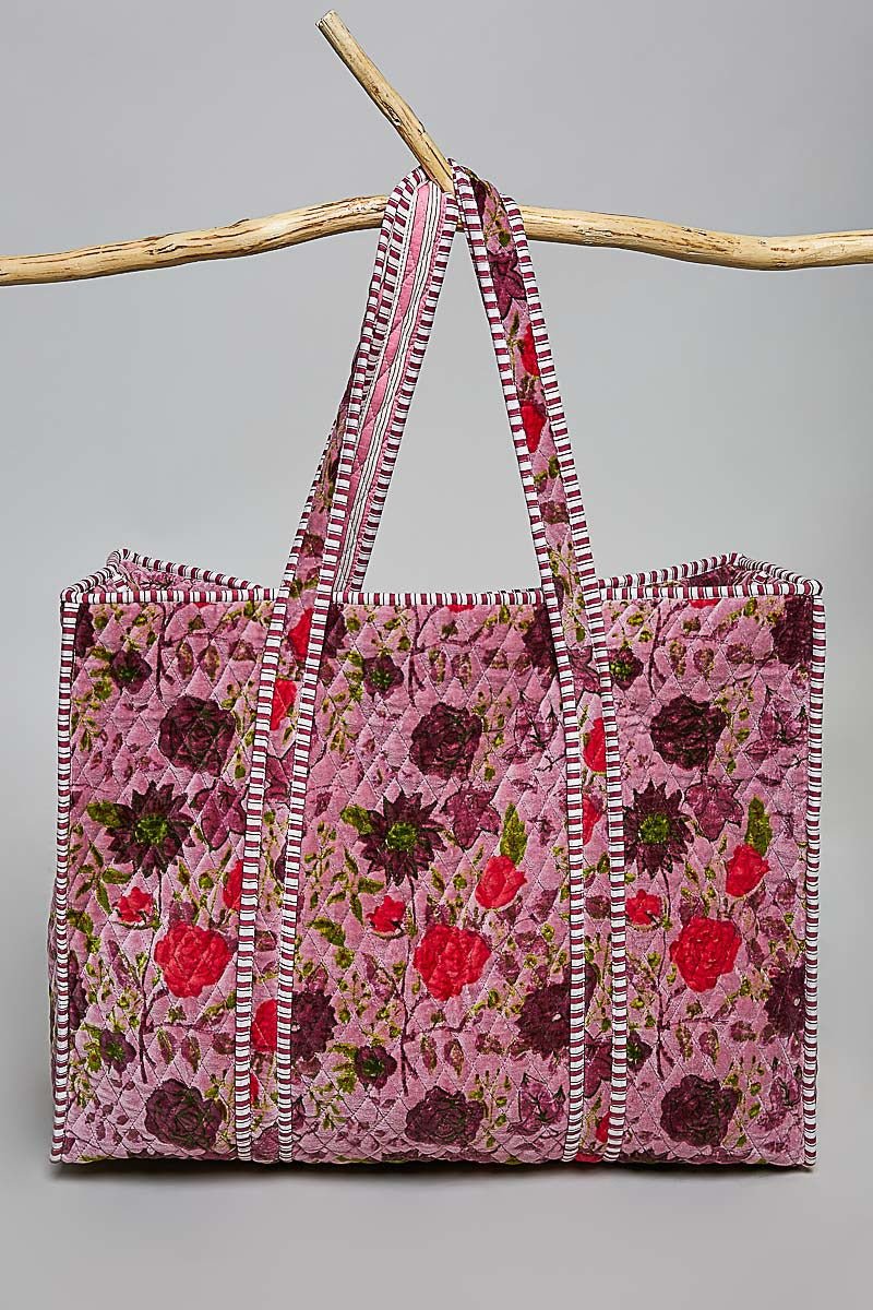 Mercantile Quilted Velvet Tote - Westly
