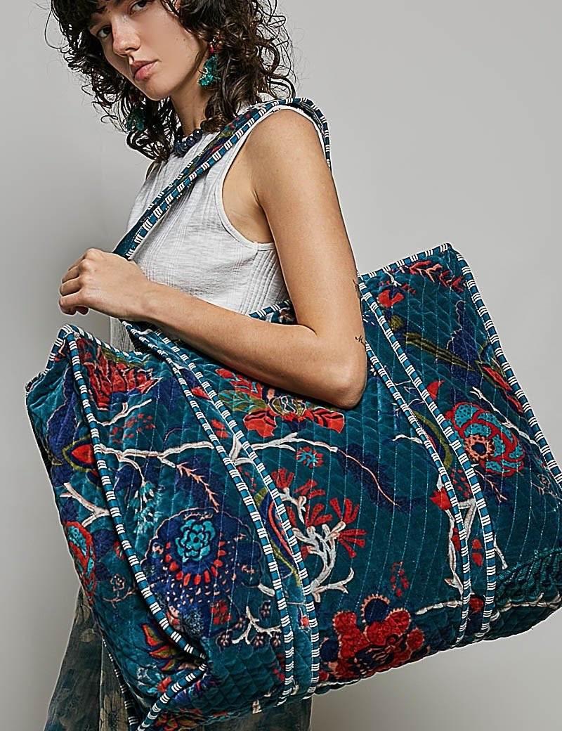Mercantile Quilted Velvet Tote - Westly
