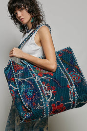 Mercantile Quilted Velvet Tote - Westly