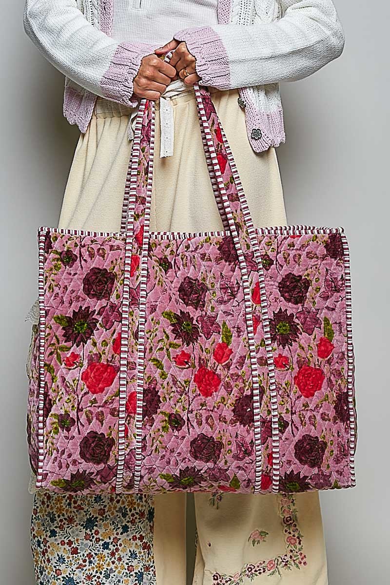 Mercantile Quilted Velvet Tote - Westly