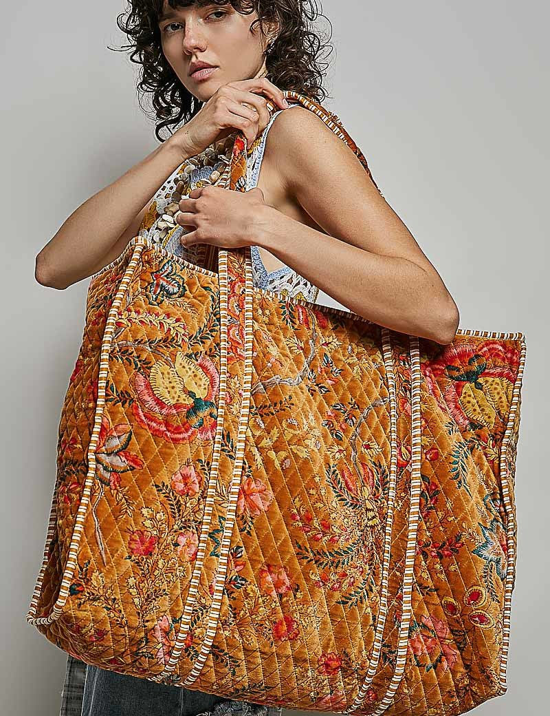 Mercantile Quilted Velvet Tote - Westly