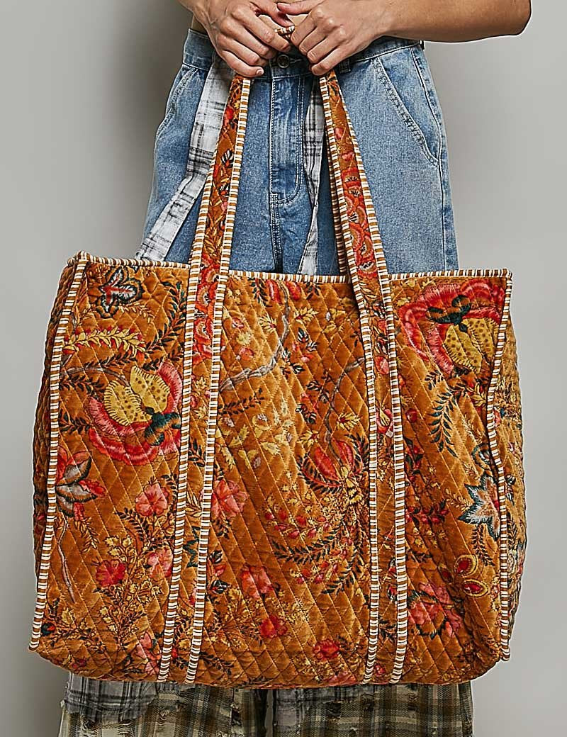 Mercantile Quilted Velvet Tote - Westly